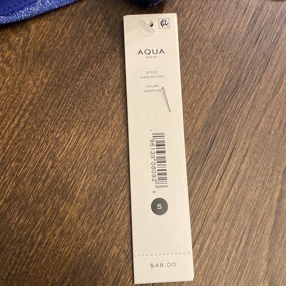 Aqua Swim metallic sparkly blue bikini swim bottom size S NWT - Picture 5 of 5